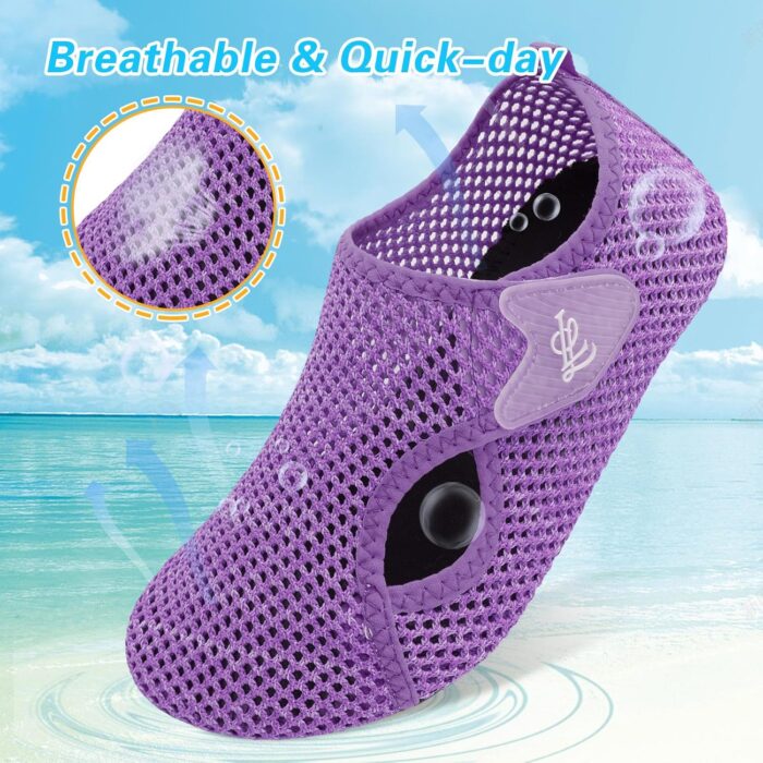 LeIsfIt Water Shoes for Women Men Wide Swim Beach Barefoot Shoes Quick Dry Aqua Socks for Pool Diving Boating River Yoga Lake Surf - Image 3