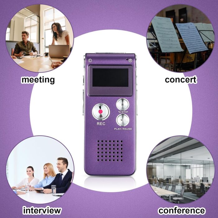 Ghost Hunting Equipment Paranormal Equipment for Ghost Hunting Digital EVP Voice Activated Recorder Rechargeable Recorder Device with Microphone, 8GB(Purple) - Image 6