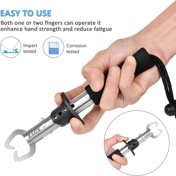 ZACX Fish Lip Gripper Pliers - Upgraded Muti-Function Hook Remover and Split Ring Pliers for Fly Fishing, Ice Fishing, Fishing Gear - Gift for Men (Package B) - Image 4