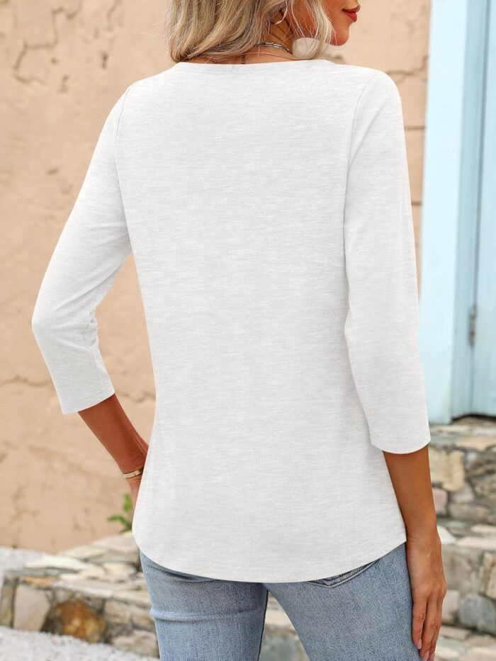 ANRABESS Womens 3/4 Length Sleeve Tops 2025 Summer Tee Shirts Boat Neck Dressy Casual Work Tunic Blouses Fall Clothes - Image 6