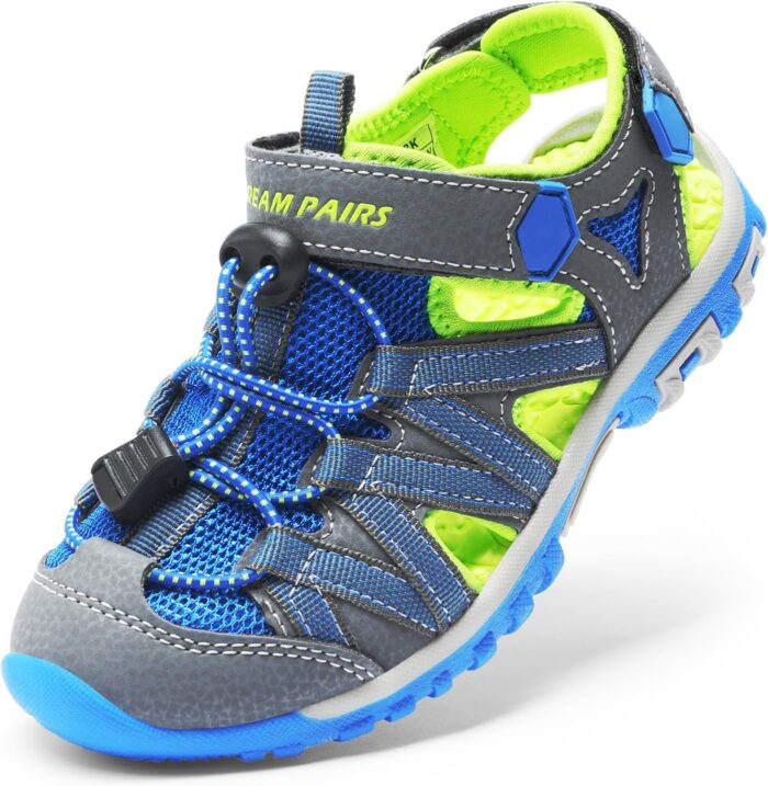 DREAM PAIRS Boys Girls Closed-Toe Outdoor Summer Sport Sandals for Little/Big Kid