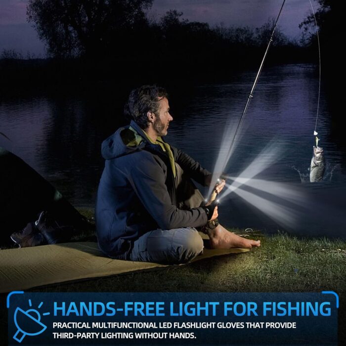 Gifts for Men Stocking Stuffers for Adults LED Flashlight Gloves Cool Gadgets Tools Outdoor Hands Free Flashlights for Fishing Repairing Camping Unique Men Birthday Christmas Gifts - Image 2