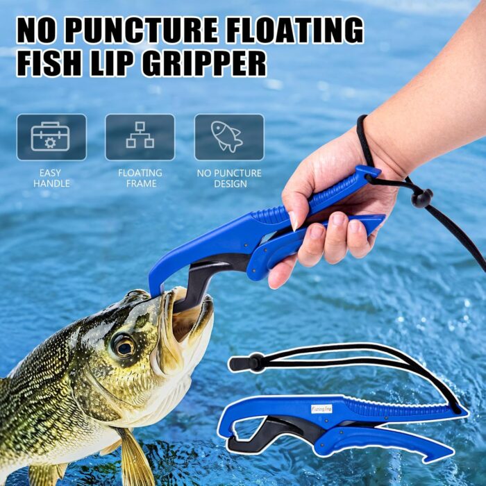 Fishing Tool Kit, 50 Pieces Fishing Gear, Fishing Pliers with Lanyard, Fillet Knife, Fish Lip Gripper, Fly Ice Fishing Hook Extractor, Anti-Cutting Gloves, Fishing Lures Baits Accessories - Image 3