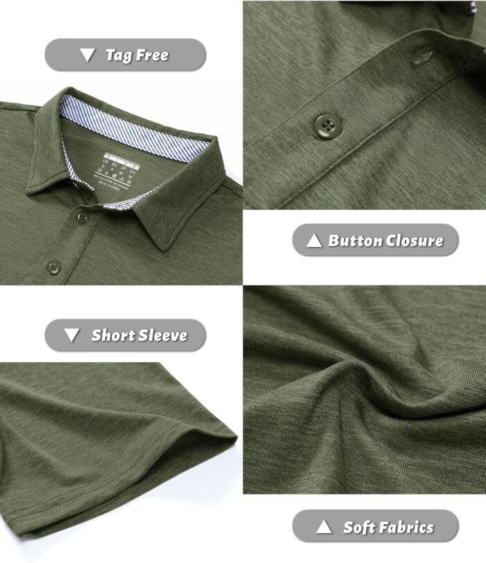 KEFITEVD Polo Shirts for Men Short Sleeve Summer Shirts Quick Dry Breathable Golf Shirts Sports Outdoor Tactical T-Shirt - Image 6