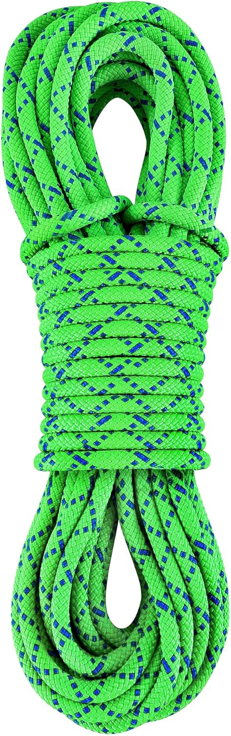 Accessory Cord 8mm (5/16in) 30M(100ft) Prusik Cord Double Braid Pre Cut Marine Rope Nylon Rope CE/UIAA High Tensile Strength for Tree Climbing, Arborist, Mountaineering, Canyoneering
