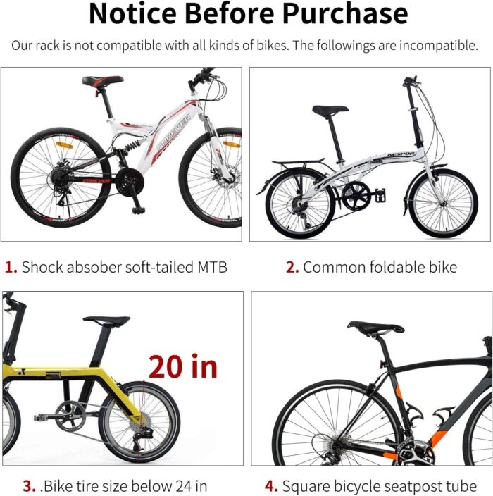 West Biking 110Lb Capacity Almost Universal Adjustable Bike Cargo Rack Cycling Equipment Stand Footstock Bicycle Luggage Carrier Racks with Reflective Logo - Image 5
