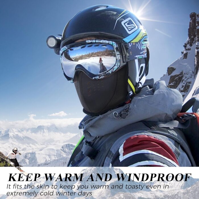 WTACTFUL Balaclava Cold Weather Half Face Mask for Men Women Windproof Warm Thermal Breathable for Skiing Snowboarding Motorcycle Cycling Hiking Winter Outdoor Sports 2pcs-Black #1 - Image 4