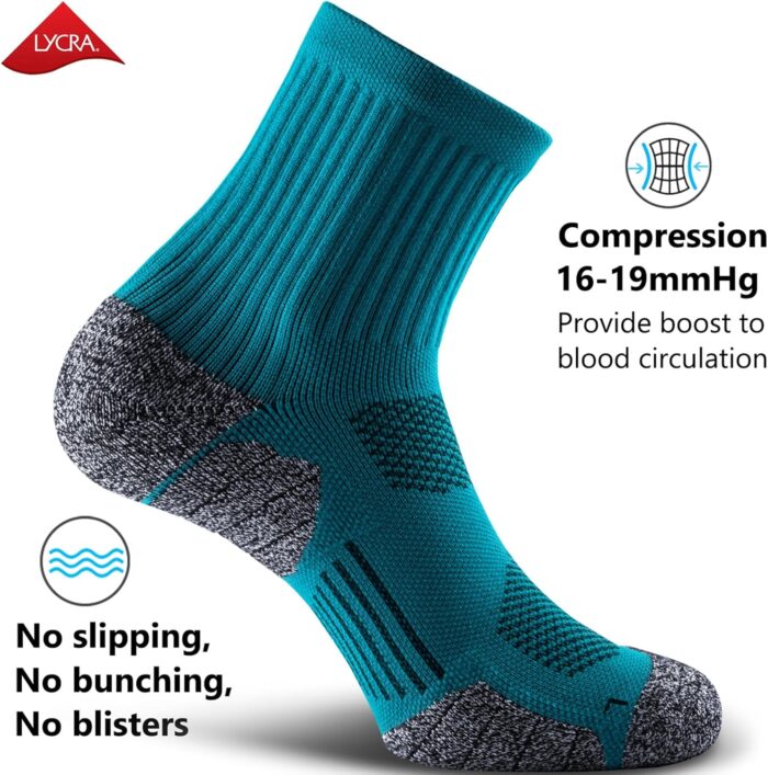 CWVLC Cushioned Compression Sport Quarter Socks for Men Women Youth - Image 3
