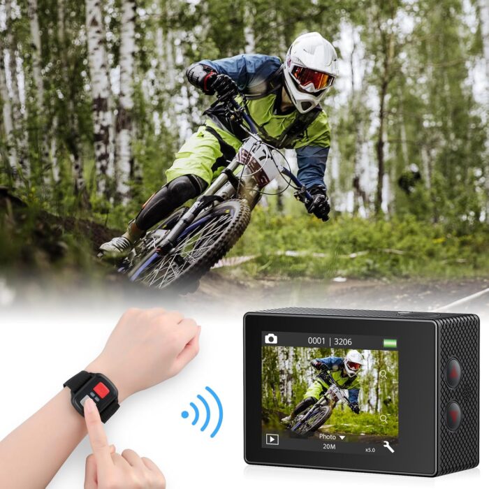 AKASO EK7000 Pro 4K30fps Action Camera with Touch Screen EIS 131ft Waterproof Underwater Camera Remote Control 5X Zoom with Helmet Accessories Kit (Standalone) - Image 6