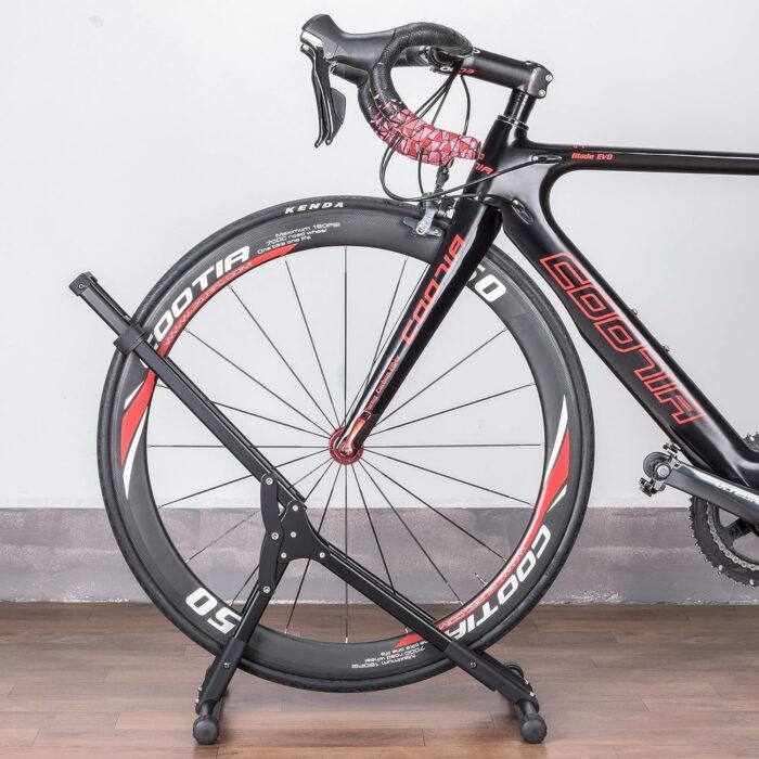 Bike Floor Stand Rack- Indoor Bike Stand for Garage/Home - Bike Storage Bicycle Parking Rack Fit 20”-29” Mountain Road Bikes (1 Bike Rack) - Image 7