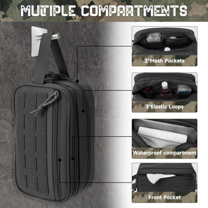 QT&QY Tactical Toiletry Bag For Men Hygiene Bag EDC Military Tool Molle Pouches Small Dopp Kit Mens Shaving Kit Travel shower Bags - Image 4