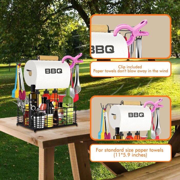 Grill Caddy, BBQ Caddy for Outdoor Grill, Camping Essentials, Camping Accessories, Outdoor Kitchen BBQ Grill Accessories for Camper, Tailgate Essentials, Grilling Gifts for Men - Image 3