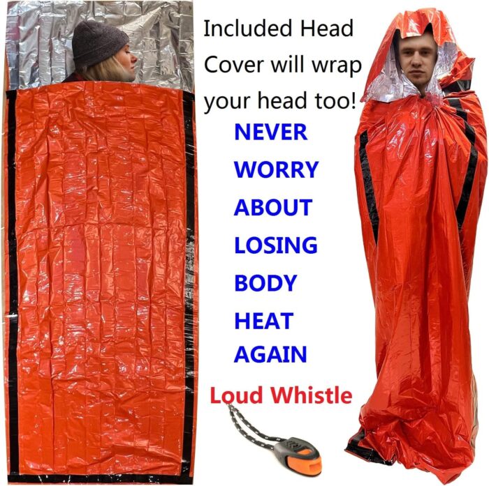 Emergency Sleeping Bags 2 Pack | Portable Emergency Blanket Survival Gear - Image 4