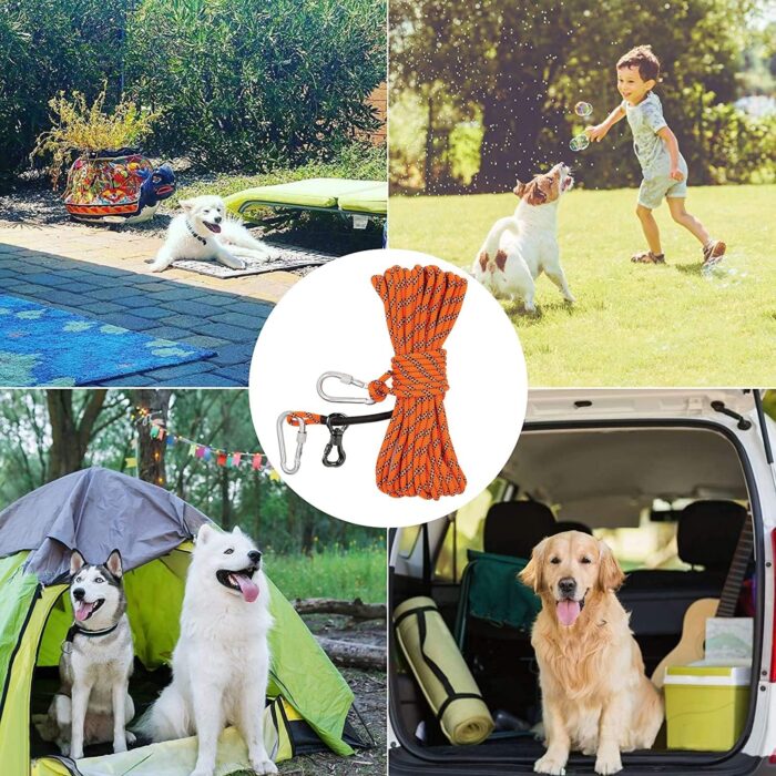 XiaZ Dog Tie Out Cable for Camping, 50ft Portable Overhead Trolley System for Dogs up to 200lbs，Dog Lead for Yard, Camping, Parks, Outdoor Events,5 min Set-up - Image 7