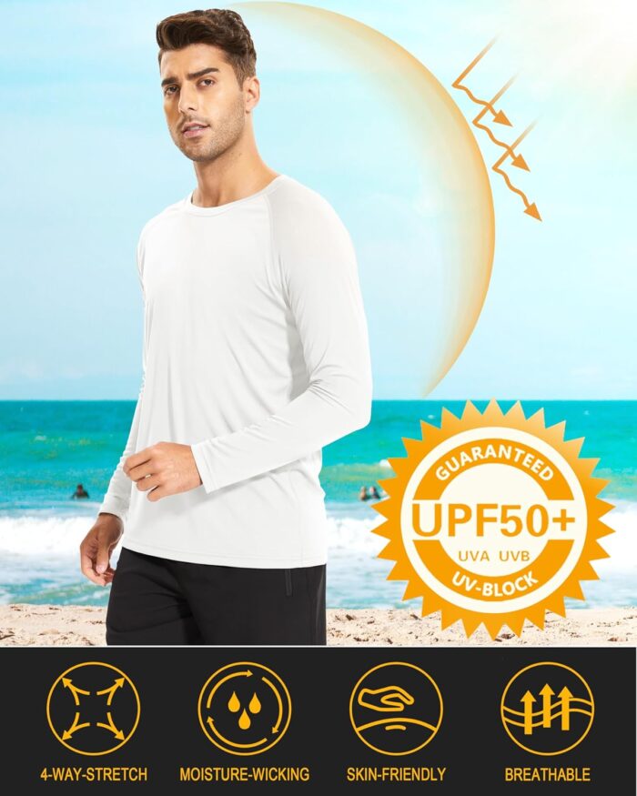 MAGCOMSEN Men's Long Sleeve Shirts UPF 50+ UV Sun Protection Athletic Shirts for Hiking Running Workout Rash Guard - Image 2