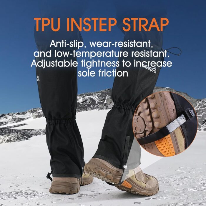 Waterproof Adjustable Leg Gaiters for Men and Women Snow Boot Gaiters for Hiking in Hunting Sand and Mud Mountain Climbing or Snowshoeing - Image 4