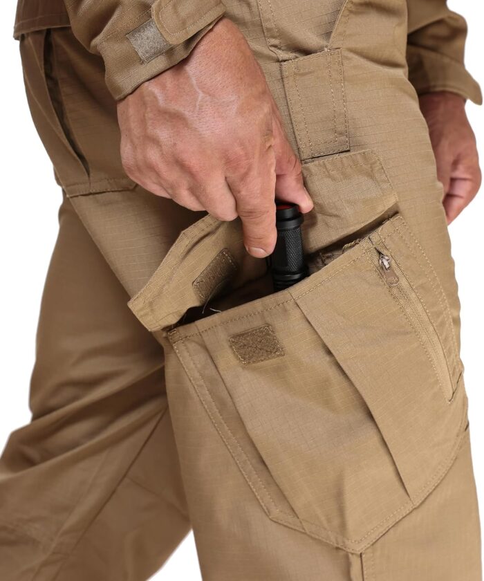 URBEST Men's Ripstop Tactical Pants, Water Resistant Cargo Pants, Outdoor Lightweight Hiking Work Pants - Image 5