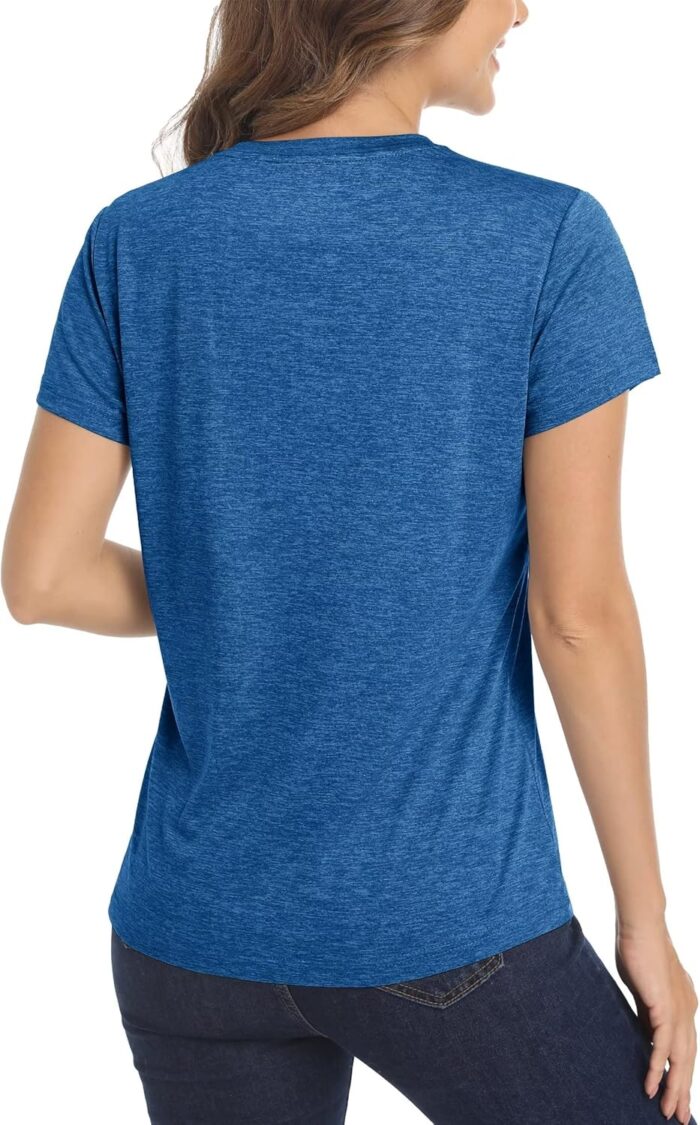 MAGCOMSEN Women's Short Sleeve Quick Dry T-Shirts Wicking Moisture Workout Athletic Running Shirts - Image 3