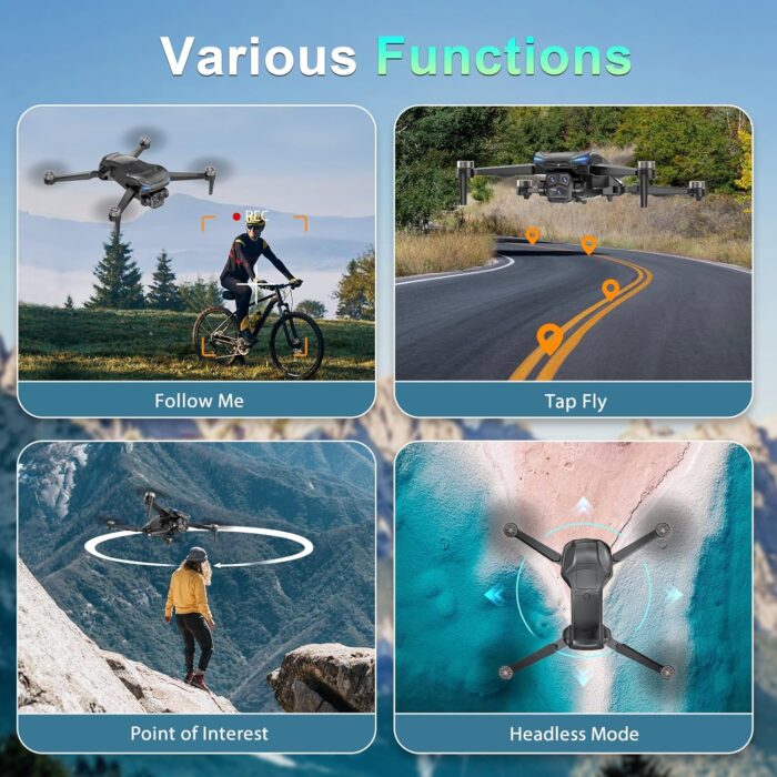 GPS Drone with 4K Camera Adults, LCD Screen Controller, SD Card, Brushless Motor, FPV Quadcopter with Long Control Range, 60 Mins Flight, Auto Return to Home, Headless Mode, Beginner Gift - Image 7