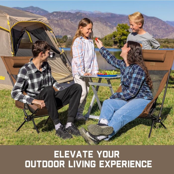 FanttikOutdoor Zeta L8 Max Camping Chair, Portable & Lightweight, Multi-Angle Adjustable, Supports up to 250 lbs, Comfort-Driven Design, High Strength Camping Chair for Travel, Hiking, Fishing (Brown) - Image 8