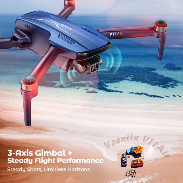 V11Air Drone with 6K Camera for Adults, 3-Axis Gimbal Drones with 4K/30fps Video, 10000ft FPV Transmission Professional Drone, 70Mins Long Flight Time, GPS Smart Control, Beginner friendly - Image 4