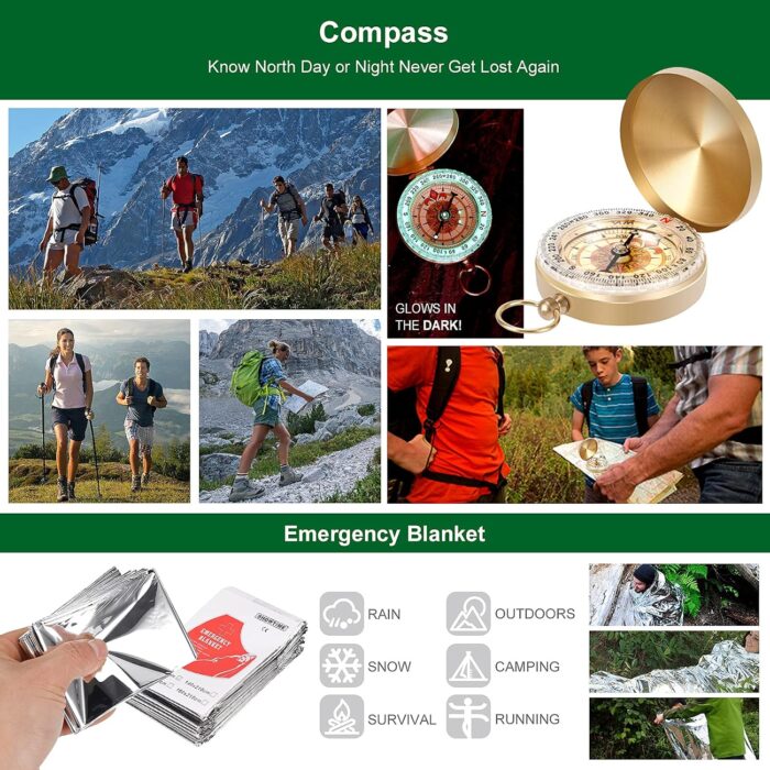 Gifts for Men Dad Husband Teenage Boy, Survival Kit 28 in 1, Survival Gear Tool Emergency Tactical Equipment Supplies Kits for Families Outdoors Camping Hiking Adventures - Image 6