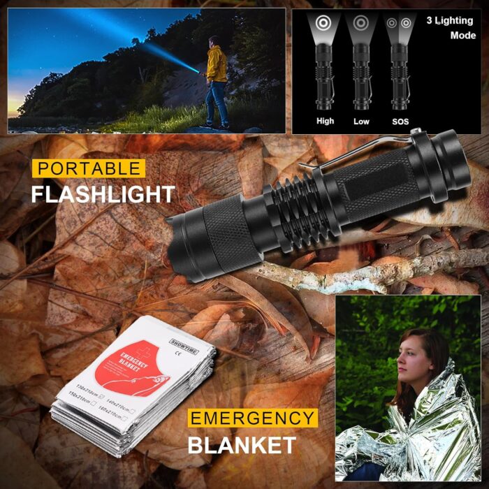 14-in-1 Survival Kit for Men - Premium Outdoor Survival Gear Set with Tactical Tools for Dad, Husband, Him - Camping, Hiking, Fishing Essentials for Men & Teen Boys - Image 3