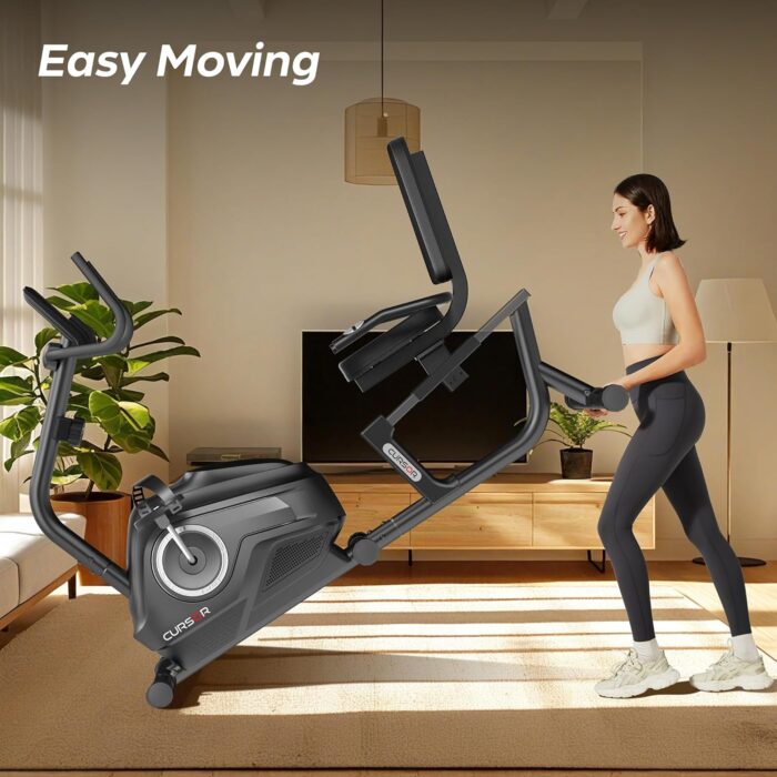 CURSOR FITNESS Recumbent Exercise Bike, Stationary Bikes for Home with Adjustable Seat, 16-Level Magnetic Resistance Recumbent Exercise Bike for Home Gym Cardio Workout Training - Image 6