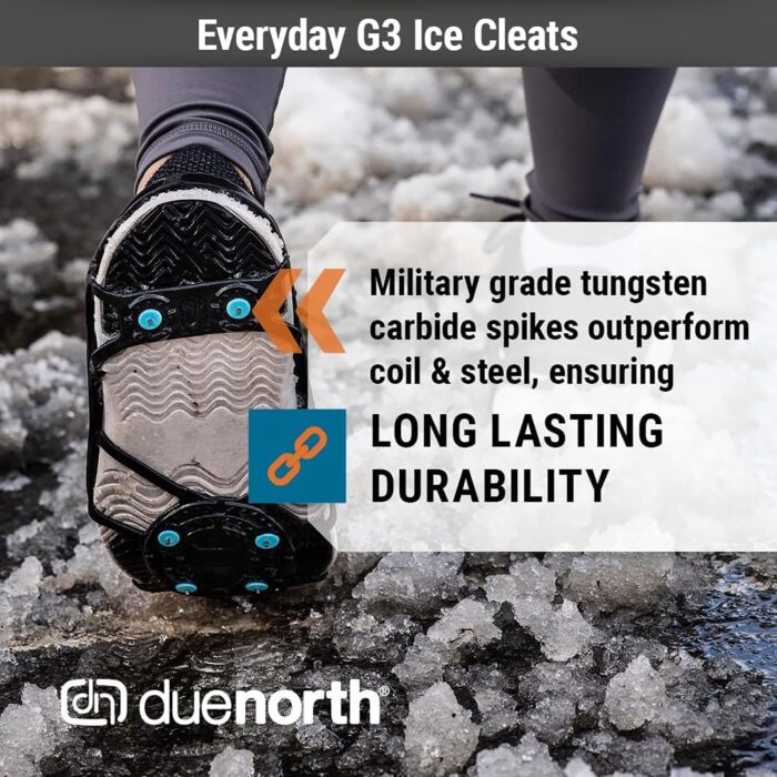 Due North Everyday G3 Ice Cleats for Shoes & Boots - Traction Spikes for Men & Women to Improve Grip on Snow & Ice - Image 2