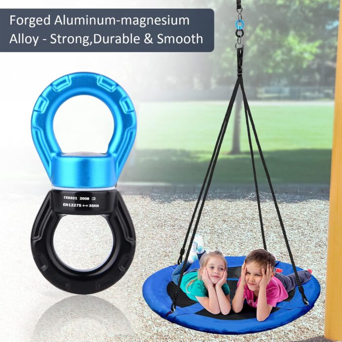 PACEARTH Swing Swivel 35KN Breaking Strength 360° Rotator Safety Rotational Device Hanging Accessory for Rock Climbing, Hanging Hammock, Web Tree Swing, Aerial Dance, Children's Swing Spinner Hanger - Image 2