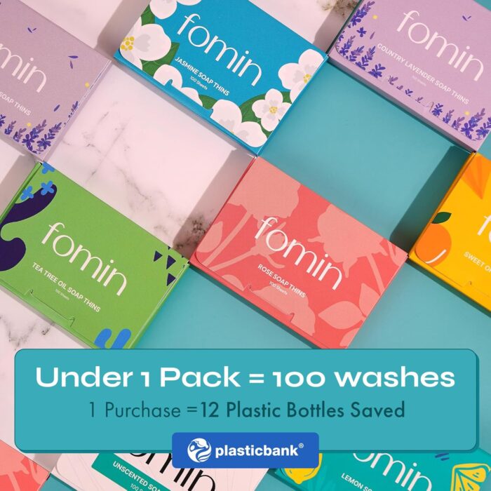 FOMIN - Antibacterial Paper Soap Sheets for Hand Washing - (300 Sheets) Orange, Tea Tree, Lavender Portable Travel Soap Sheets, Dissolvable Camping Mini Soap, Portable Hand Soap Sheet - Image 6