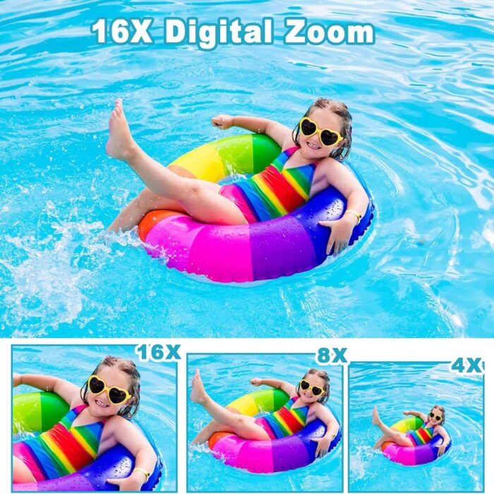 Waterproof Digital Camera, Underwater Camera with 32GB Card(Installed), 4K FHD 48MP Dual-Screen Selfie Under Water Camera for Photography, 10FT Waterproof Camera for Snorkeling, Surfing, Rafting - Image 6