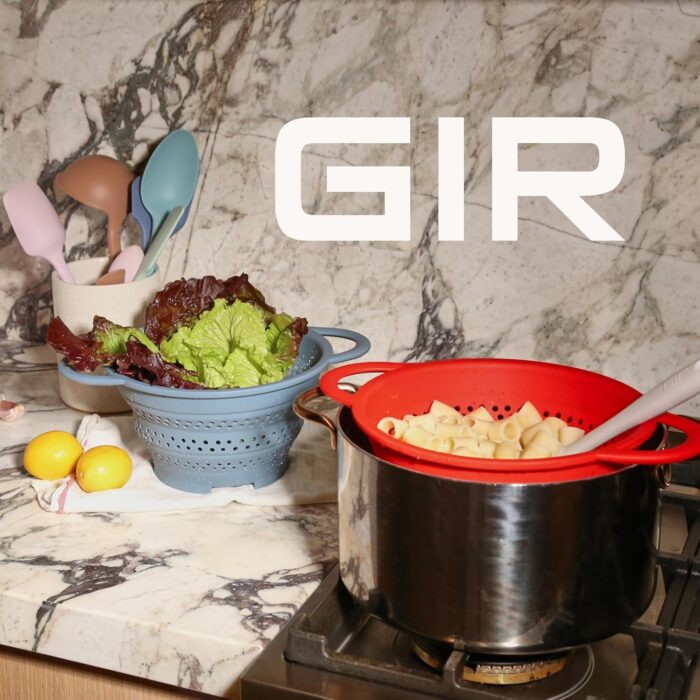 GIR Collapsible Colander for Kitchen – Space-Saving Strainer & Steamer – BPA-Free, Heat-Resistant, Dishwasher Safe Kitchen Strainer with Stainless Steel Rim – Durable Collapsible Colander - Red - Image 6