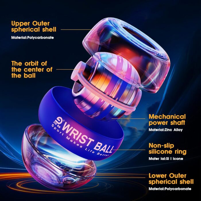 Wrist Trainer Ball Auto-Start Gyroscopic Forearm Exerciser Gyro Ball for Strengthen Arms, Fingers, Bones and Muscles - Image 6