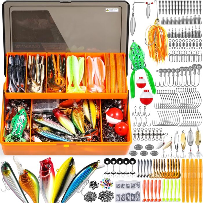 PLUSINNO 353/404 PCS Fishing Lures, Upgrade Fishing Tackle Box with Tackle Included, Crankbaits, Hooks, Weights, Other Accessories, Fishing Lure Bait Gear Equipment Kit Gift for Men Freshwater Bass - Image 7