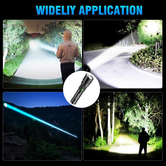 Hoxida Flashlights High Lumens Rechargeable - 2000 Lumens Long Beam Super Bright LED Flash Light with Power Display & IPX5 Waterproof for Camping, 20H Runtime,5 Modes,Zoomable Handheld Flashlight - Image 8