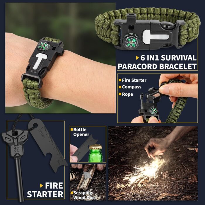 Gifts for Men Him Dad, Survival Kits and Equipment 14 Pcs, Christmas Stocking Stuffers, Anniversary Birthday Gifts for Husband Boyfriend Guy, Camping Essentials, Cool Gadgets for Men - Image 4