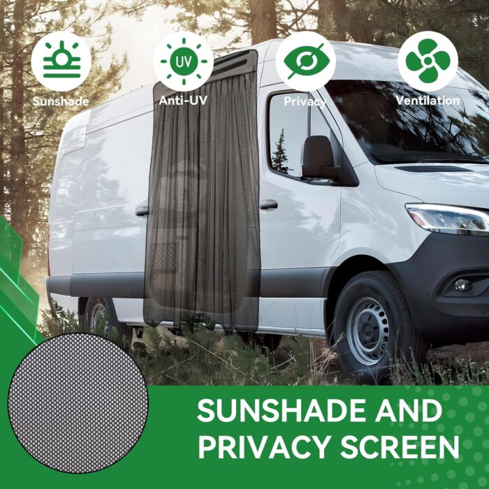 Van Bug Screen for Sprinter, Universal Size Magnetic Mosquito Net for Ford Transit, ProMaster & Other Campervans, Motorhomes, RV Sliding Door Bug Mesh, Van Life Essentials (Standard) - Image 6