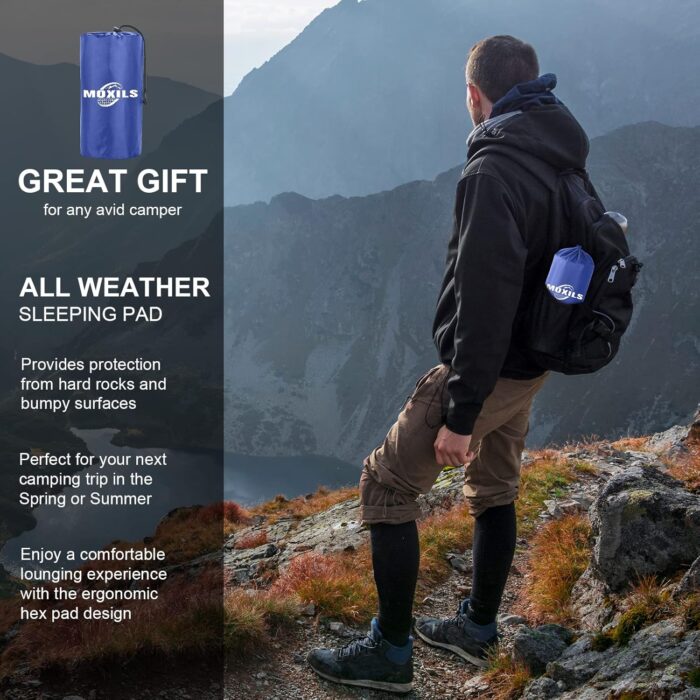 Sleeping Pad, Ultralight Inflatable Sleeping Pad for Camping, Built-in Pump, Ultimate for Camping, Hiking, Airpad, Carry Bag, Repair Kit, Compact & Lightweight Air Mattress(Blue) - Image 7