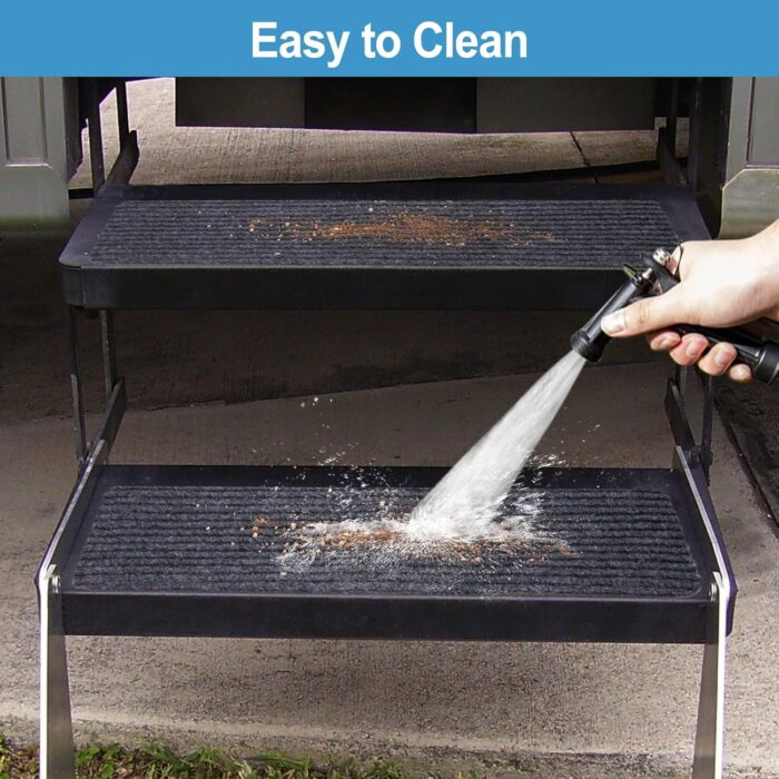 RV Step Covers Camper Stair Covers Must Haves RV Accessories, Non Slip Camper Step Covers, RV Step Rug, Waterproof Essential RV Step Carpet for Trailer Outside Steps, 3 Pack 22" x 7.5" - Image 5