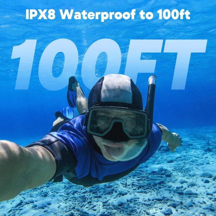 Dragon Touch 4K30FPS Action Camera Vision 3 20MP 100FT Underwater Camera 170° Wide Angle WiFi Sports Waterproof Cam with Remote 2 Batteries and Mounting Accessories Kit - Image 4