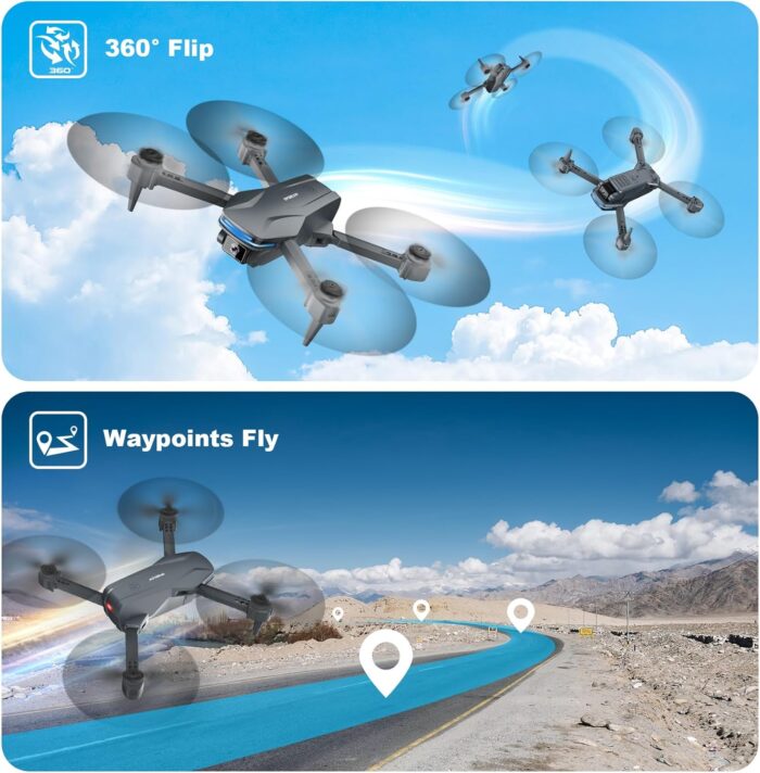 Drones with Camera for Adults 1080P HD Foldable Drone with Carrying Case Drones for Kids with One Key Take Off/Land, 3 Speed Mode, 360° Flip S101 - Image 4