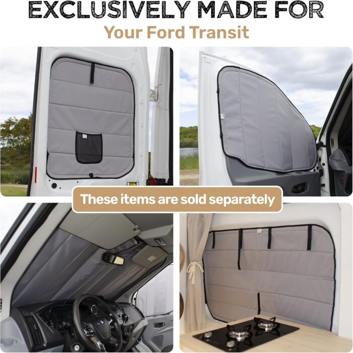 Living in a Bubble Insulated Blackout Rear Door Window Covers for Ford Transit 2015-Current Full Metal Door (Pair). Van Life Essentials & Camper Accessories - Image 6