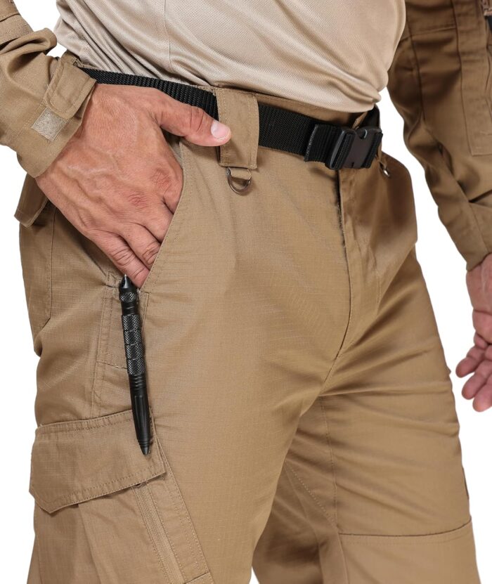 URBEST Men's Ripstop Tactical Pants, Water Resistant Cargo Pants, Outdoor Lightweight Hiking Work Pants - Image 4