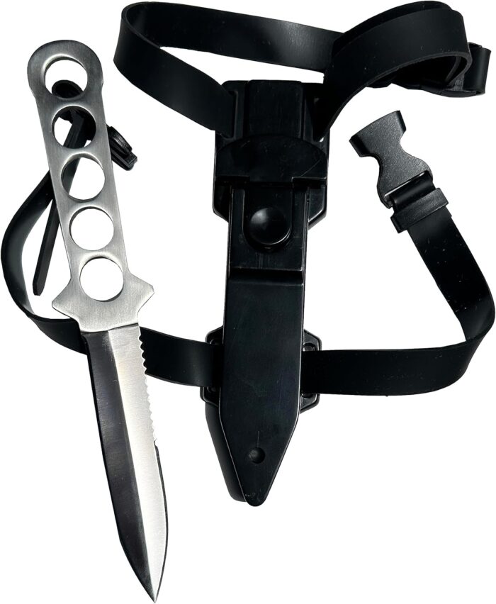 Dive Knife – 9" Scuba Diving Knife with Sheath and Leg Strap – Thigh Knife – Stainless Steel Fixed Blade Knife – Hunting Knives – Survival and Camping Gear - Image 4