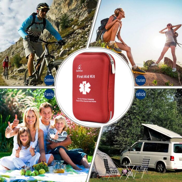 deftget 163 Pieces First Aid Kit Waterproof IFAK Molle System Portable Essential Injuries Medical Emergency Equipment Survival Kits for Car Kitchen Camping Travel Office Sports Home Ligth Red - Image 8