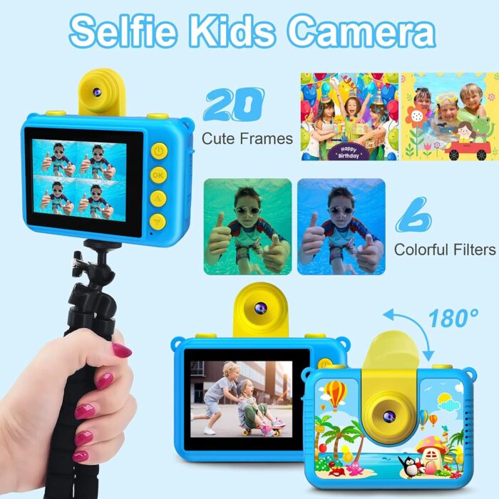 GKTZ Kids Camera - Waterproof Underwater Camera for Kids, Christmas Birthday Gifts for Boys Age 3-12, 1080P HD Children Digital Action Camera, Pool Toys for Kids Age 4-12 - Image 5