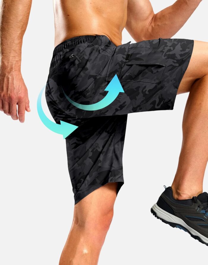Pudolla Men's Hiking Cargo Shorts with 5 Pockets Lightweight 9" Outdoor Work Casual Shorts for Men Travel Fishing - Image 4