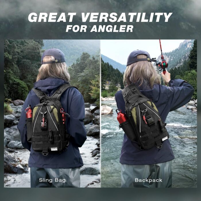 Ghosthorn Fishing Backpack with Rod Holder - Tackle Sling Bag - Fly Fishing Gifts for Men and Women - Image 2
