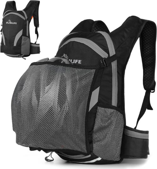 Bicycle Cycling Backpack - Water Resistant Biking and Bike Commuter Lightweight Backpack with Helmet Mesh Holder, Men and Women
